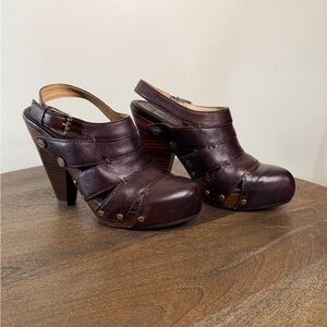 Frye Flora Stitch High Heel Slingback Sandals